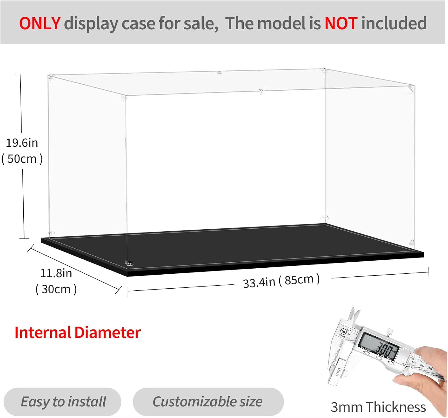 Display Case for Lego 10335 The Endurance, 33.46x11.81x19.68inches (85x30x50cm), Protect Your Collectibles from Dust with a Clear Showcase