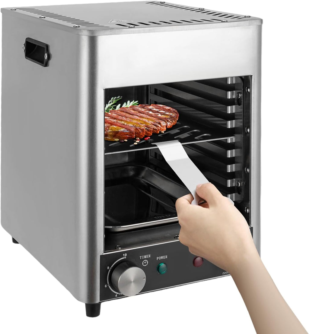 Electric Steak Grill, Steak Grill Oven,Heats Up To 1472 Degrees,Commercial Steak Stove with Timer, Cooking Steak, Beef, Pork,Chicken, Vegetables,1700W