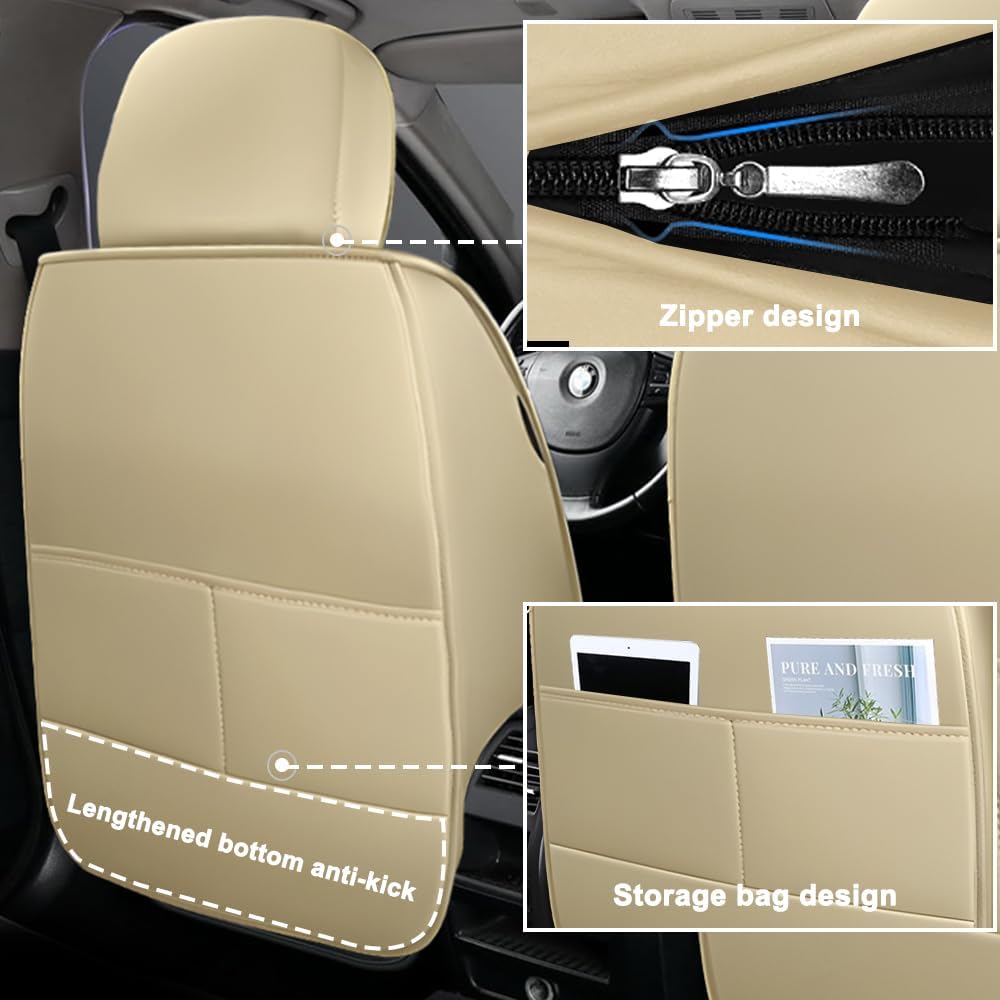 Car Seat Cover for Subaru Ascent 2019-2024,Waterproof Leather Seat Covers 2-Seats Standard,Car Interior Accessories with Airbag,Car Seat Protectors for Ascent(Beige)