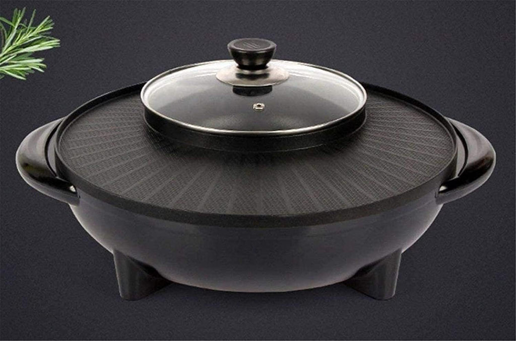 Electric BBQ Grill Indoor Electric Griddle Grill Teppanyaki BBQ Hot Plate Camping, Non Stick, Adjustable Temperature 1350W,Portable Nonstick Griddle