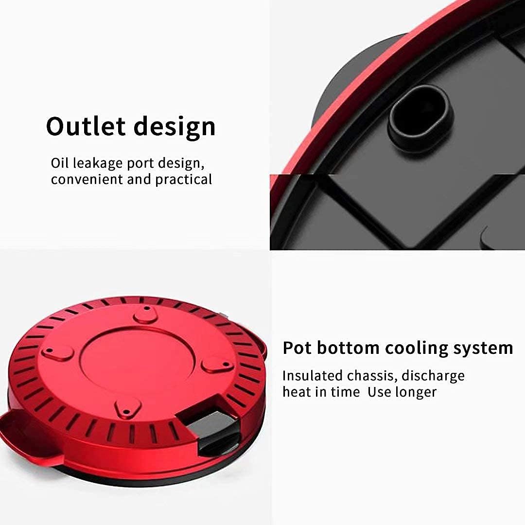 Portable Electric Grill,2-in-1 Electric Smokeless Grill Hotpot,Extra Large Surface Nonstick Pan,Adjustable Temperature Range 0°-1200°C,Indoor and Outdoor Use Useful (Black B)