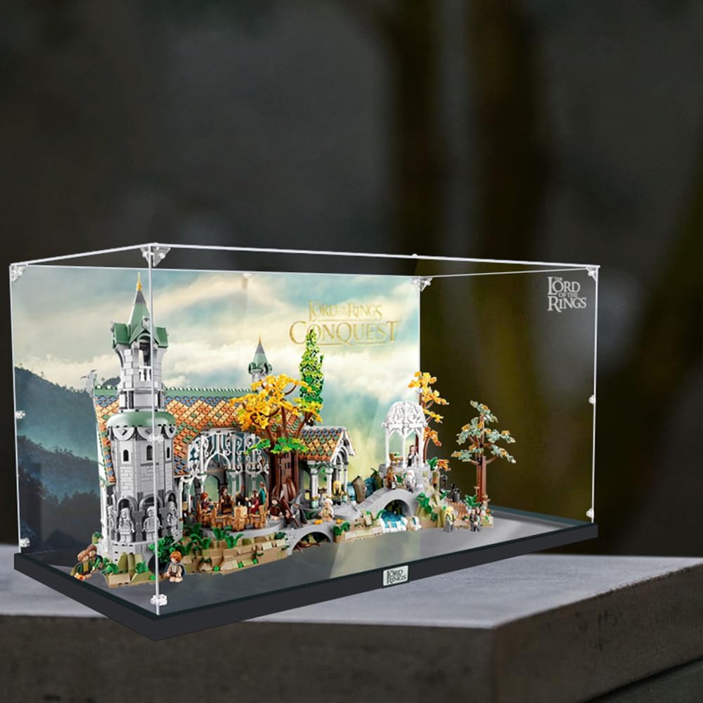 WICUS 3mm Acrylic Display Case for Lego 10316 Rivendell Dustproof Clear Display Box(NOT Included The Model)