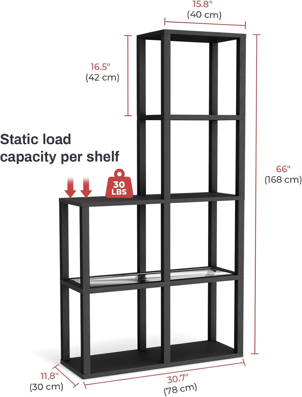 VILICK Display Shelf with LED Light Standing Floor Lamp with Glass Storage Shelves for Collectibles, 5 Tier Tall Corner Shelf Open Curio Cabinet for Living Room, Bedroom, Office, Home Decor