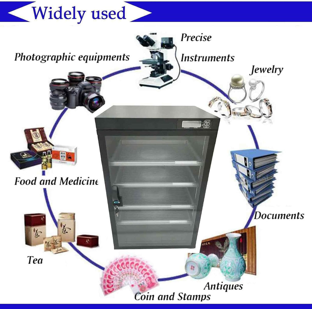100L Electronic Camera Storage Dry Cabinet, 5 Layers Camera Digital Dehumidifying Dry Box for Lens and Electronic Equipment Storage