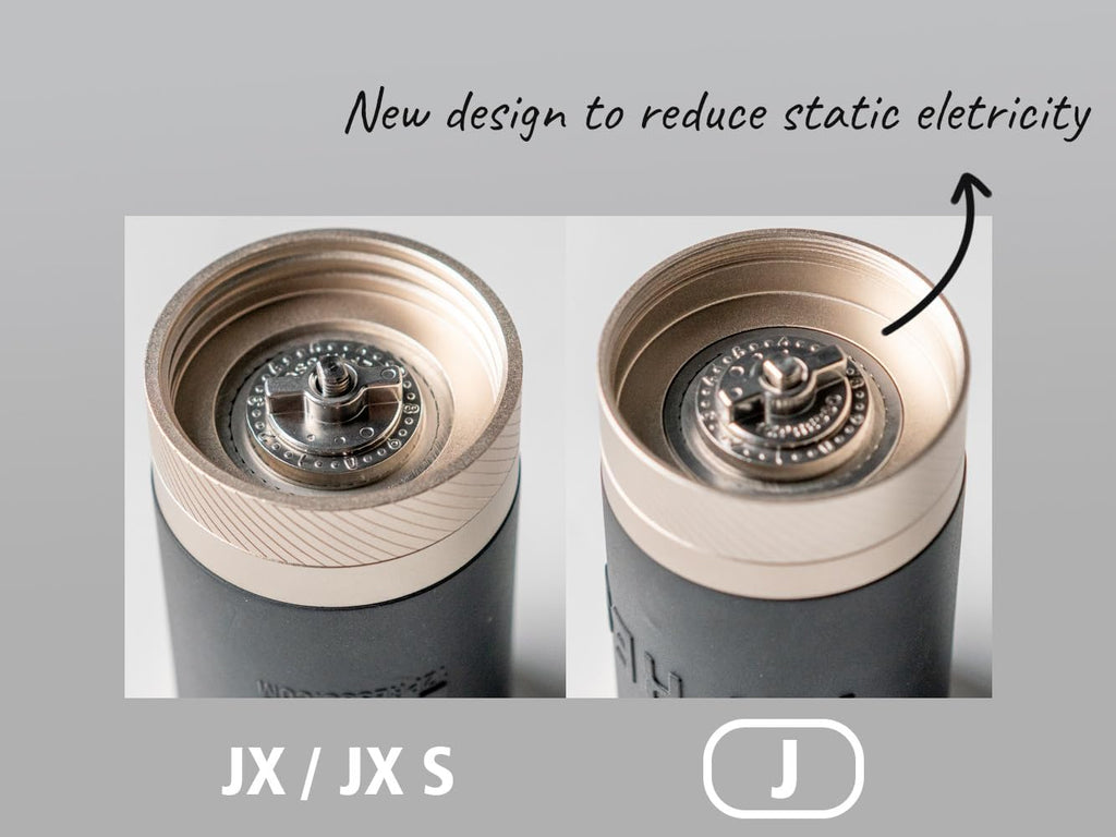 1Zpresso J Manual Coffee Grinder Silver Capacity 35g with Assembly Stainless Steel Conical Burr - Numercial Internal Adjustable Setting