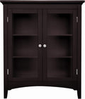 Teamson Home Madison Wooden Floor Cabinet with 2 Glass Doors, Espresso