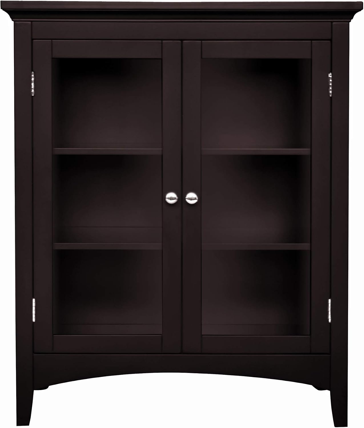 Teamson Home Madison Wooden Floor Cabinet with 2 Glass Doors, Espresso