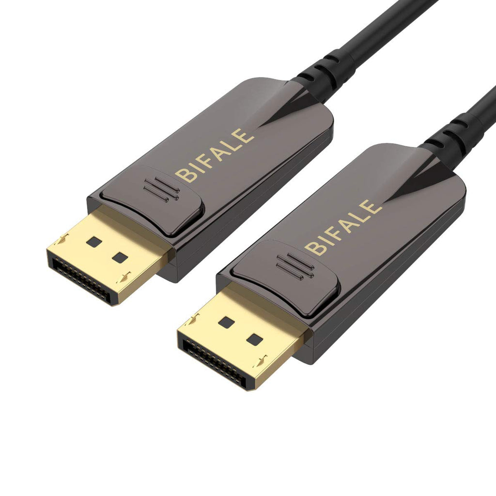 BIFALE DP Fiber Optic Cable 100ft, 8K Fiber Displayport 1.4 Cable Support HBR3, DSC 1.2, HDR10, 32.4Gbps, 8K@60Hz, 4K@144Hz, Thin and Slim Fiber DP1.4 Cable