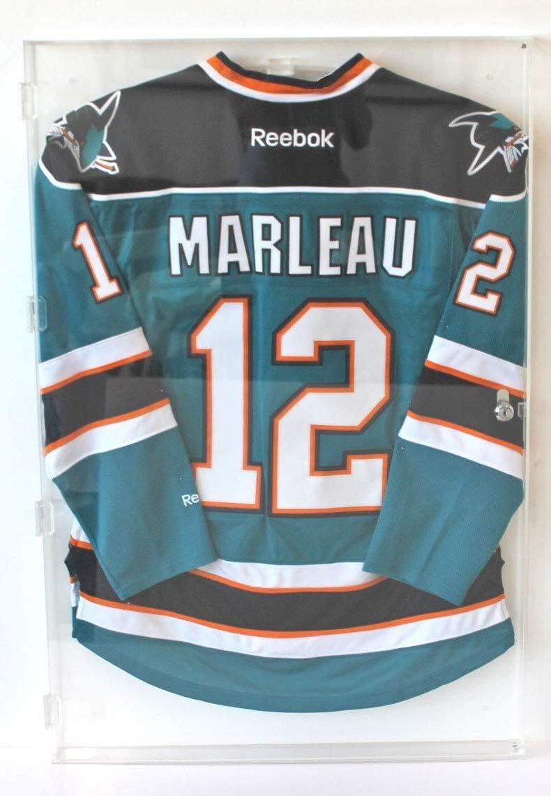 XL Large Football/Hockey Jersey Display Case Military Uniform Display Frame Police Uniform Motorcycle Jacket Shadow Box, 98% UV Protection (All Clear Acrylic Frame)