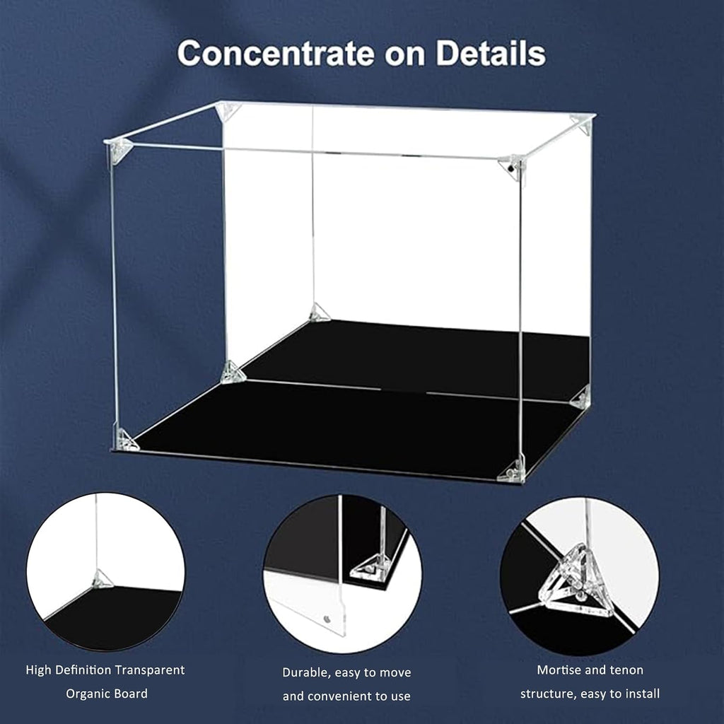 Acrylic Display Case Applies to Lego 10333 Lord of The Rings: Barad-Dûr, Dustproof, Gifts for Model Lovers (19.6X13.7X33.4 in),Back Panel