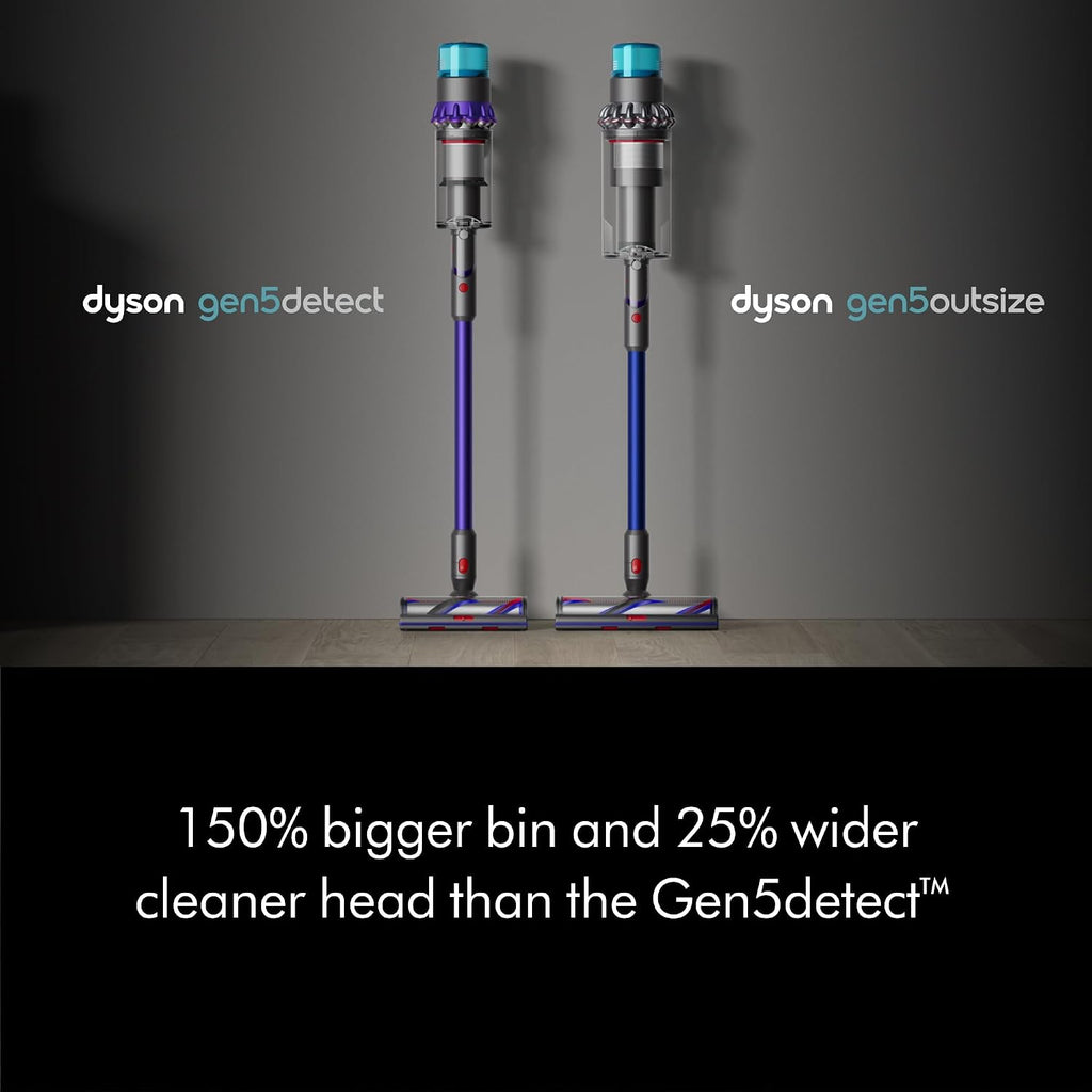 Dyson Gen5outsize Cordless Vacuum, 250AW, 3 Power Modes, Up to 140 Minutes,² XL bin, Illumination Reveals dust, HEPA Filtration, All Floor Types