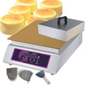 1300w Electric Machine Waffle Maker Commercial Electric Griddle with Gloves, Electric Contact Grill with Temperature Display + Time Display, for Desserts,