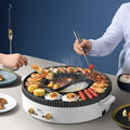 Electric Grill Indoor Integrated Electric Hot Pot Electric Barbecue Grill, Multifunctional BBQ Hot Pot Double Pot, Non-Stick Electric Baking Pan Tray Is Convenient Indoor Baking Capacity For 3-12 Peop