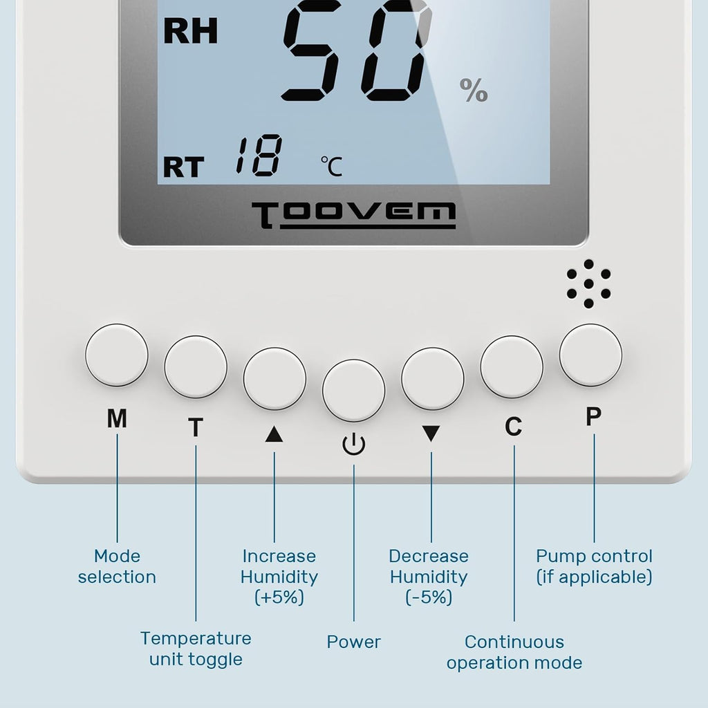 ARGENDON Remote Controller for Digital Humidity and Temperature, Included 26ft Cable Suitable for Argendon Shield 35P,Sandidry 55C Basement/Crawl Space Dehumidifier, White