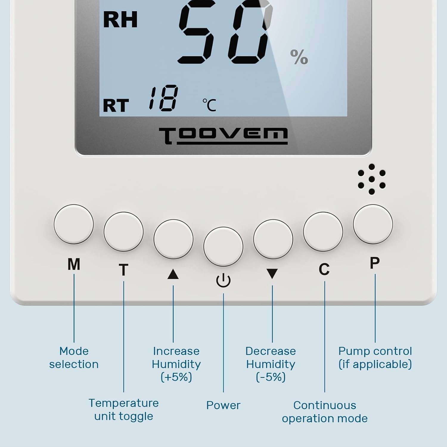 ARGENDON Remote Controller for Digital Humidity and Temperature, Included 26ft Cable Suitable for Argendon Shield 35P,Sandidry 55C Basement/Crawl Space Dehumidifier, White