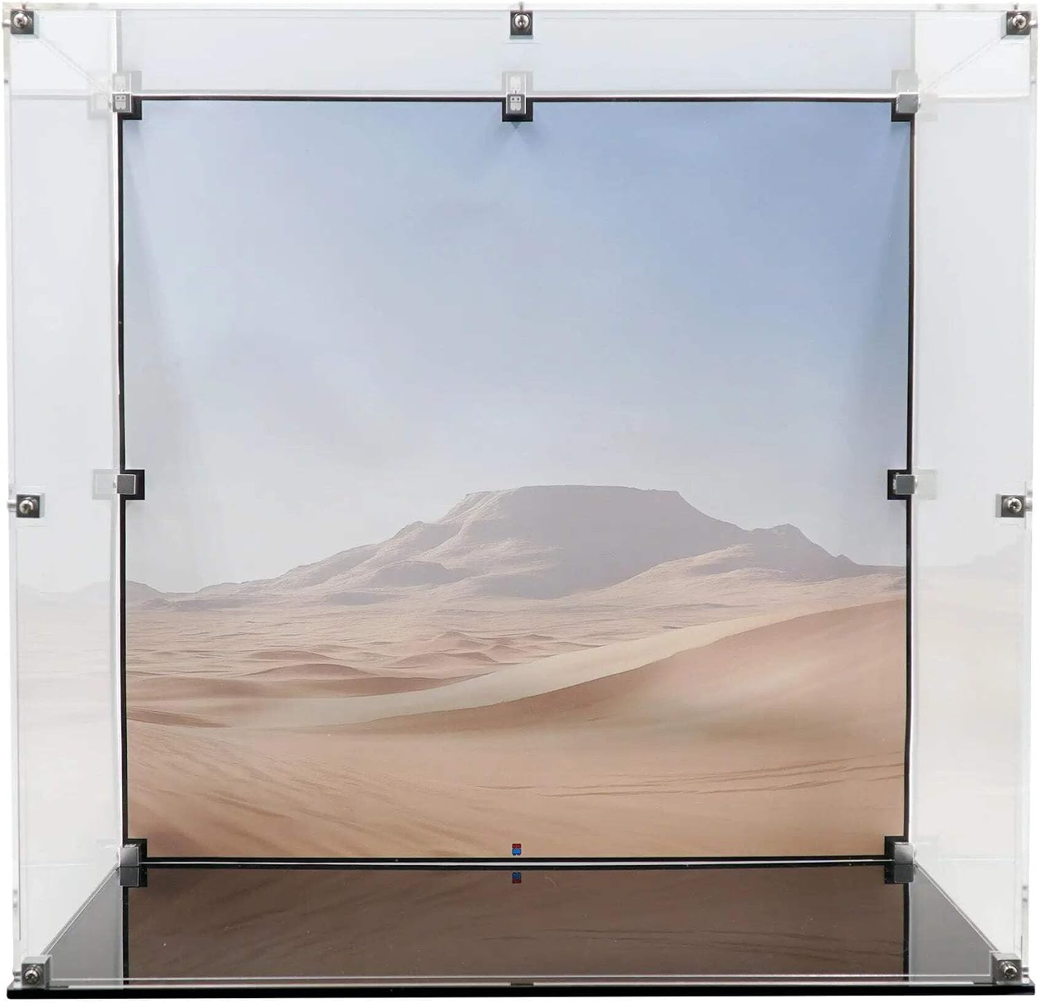 Display Case Compatible with Lego 75398 and 75379 - C-3PO and R2-D2 - Acrylic Dustproof Showcase with Pre-Printed Background - Set Not Included