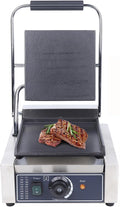 Panini Press Toaster Sandwich Maker, 110V 1800W Non-Stick Commercial Electric Griddle Contact Grill Grooved, for Hamburgers Steaks Bacons Sandwiches Sausages