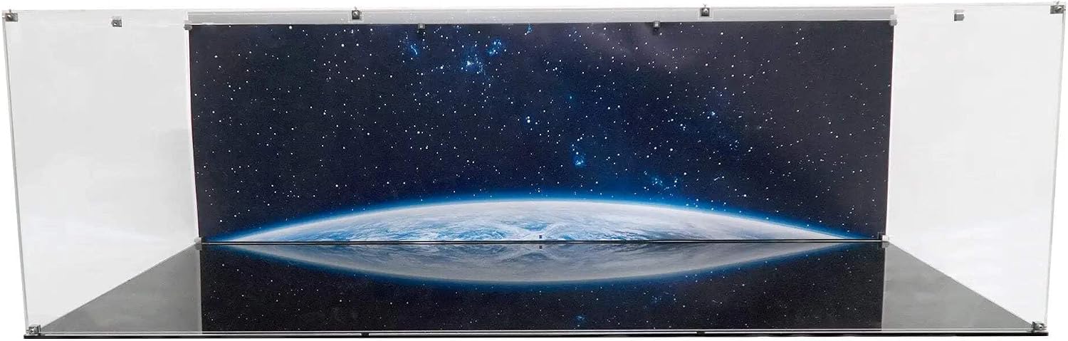 Display Case Compatible with Lego 75367 - Venator-Class Republic Attack Cruiser - Acrylic Dustproof Showcase with Pre-Printed Background - Set Not Included