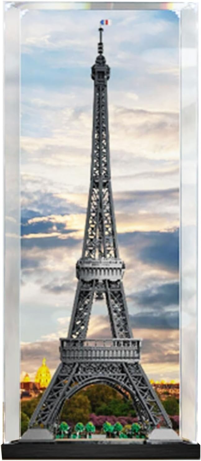 Acrylic Display case Designed for Lego 10307 Eiffel Tower Model, Lego Transparent Display Box, Used to Protect The Collectible Model - (Lego Sets are NOT Included) (Background)