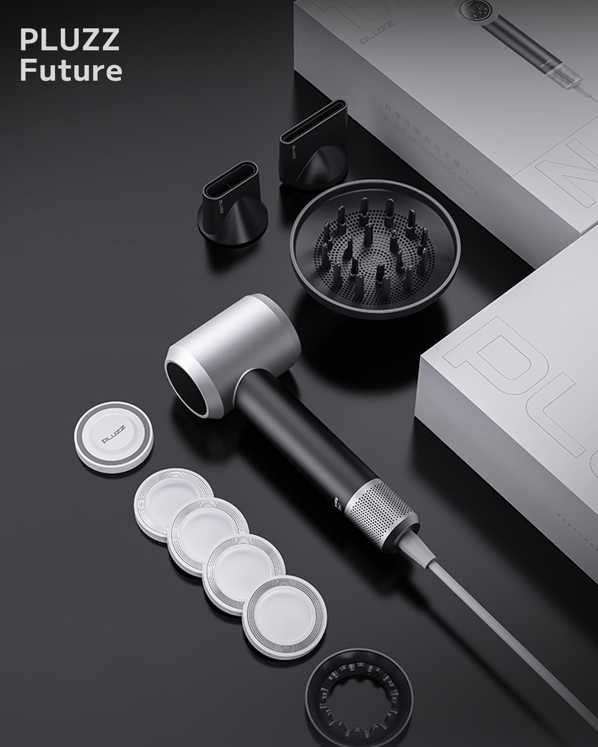 High-Speed Hair Dryer with 1.8' Touch Screen, 140,000 RPM, 5 Billion Negative Ions, 15 Custom Modes, Instant Start for Fast Drying & Hair Care 1600W