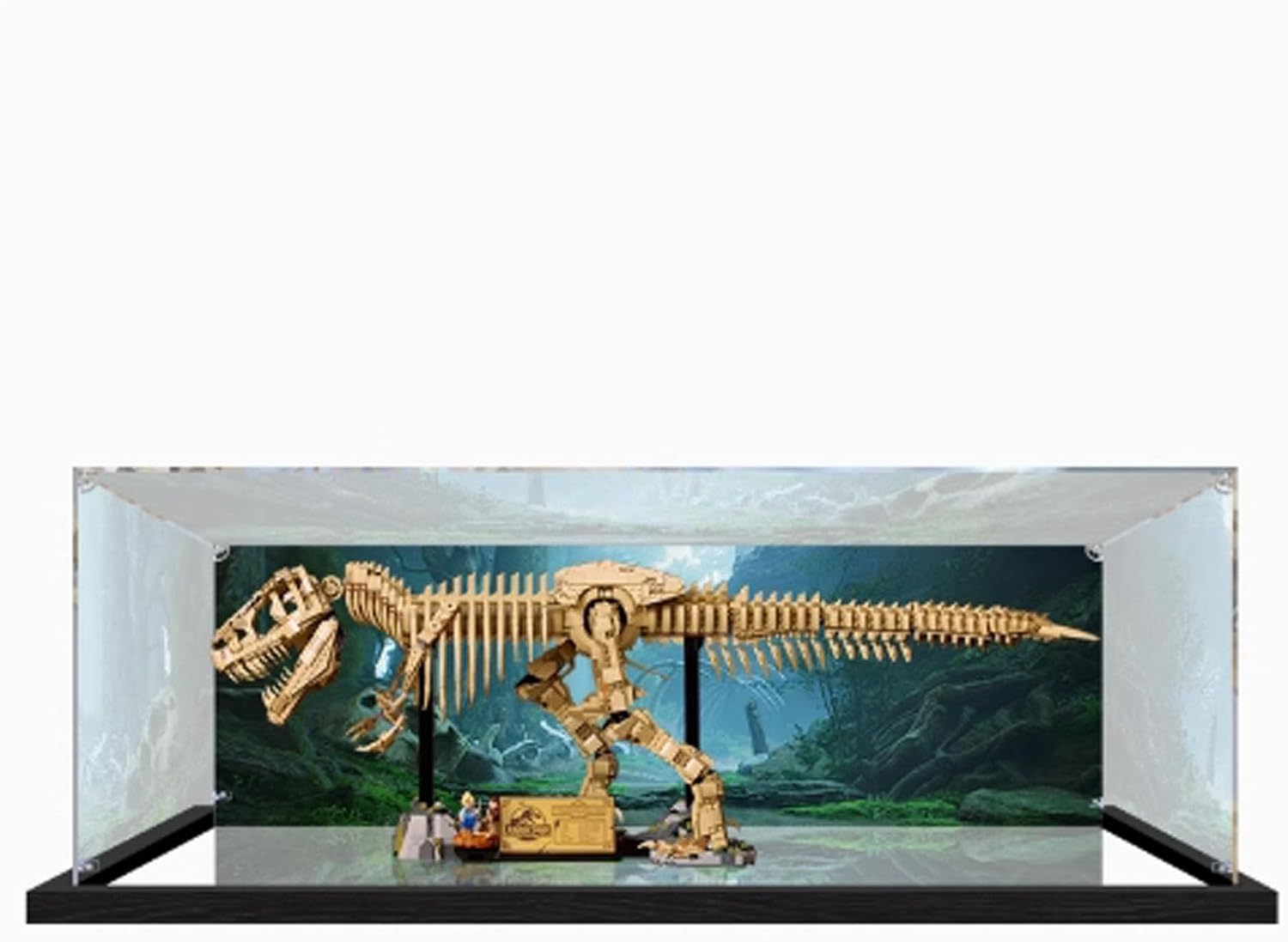 Acrylic Display Case for Lego 76968 Dinosaur Fossil Tyrannosaurus Rex, Dustproof Box, Storage Box, Transparent Box, Display Box Compatible with 76968 (Box Only) (Painted Background D)