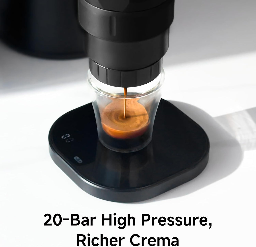 HIBREW H4C Classic - Portable Electric Espresso Machine, USB-C Rechargeable Coffee Maker with Removable Battery, Compatible with Ground Coffee & NS Capsules, Travel & Home(Black)