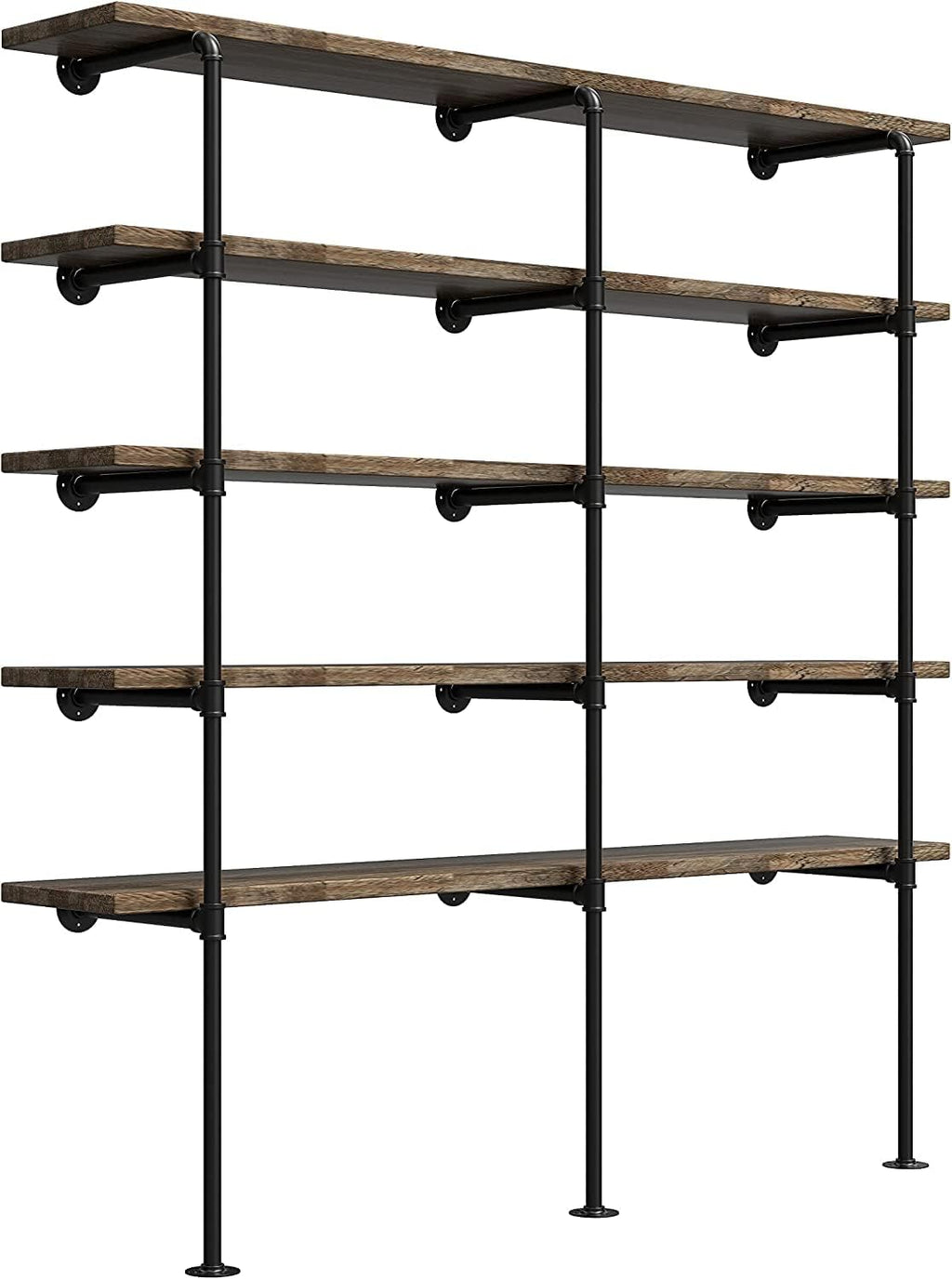 Industrial Retro Wall Mount Iron Pipe Shelf,DIY Open Bookshelf,Hung Bracket,Home Improvement Kitchen Shelves,Tool Utility Shelves, Office,Ceiling Mount Shelf