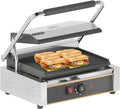 Commercial Panini Press - 2200W Commercial Electric Panini Sandwich Grill w/Nonstick Coating & Adjustable Temp, Panini Grill Press w/ 14'x9' Cooking Pan, Double-sided Heating