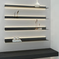 EMYJAY Light-Emitting Shelves，Wall Mounted Light-Emitting Shelves Floating Display Shelf Can Light Up The Room Various Decorations and Photo Frames (Color : Black, Size : 150x20x6cm)