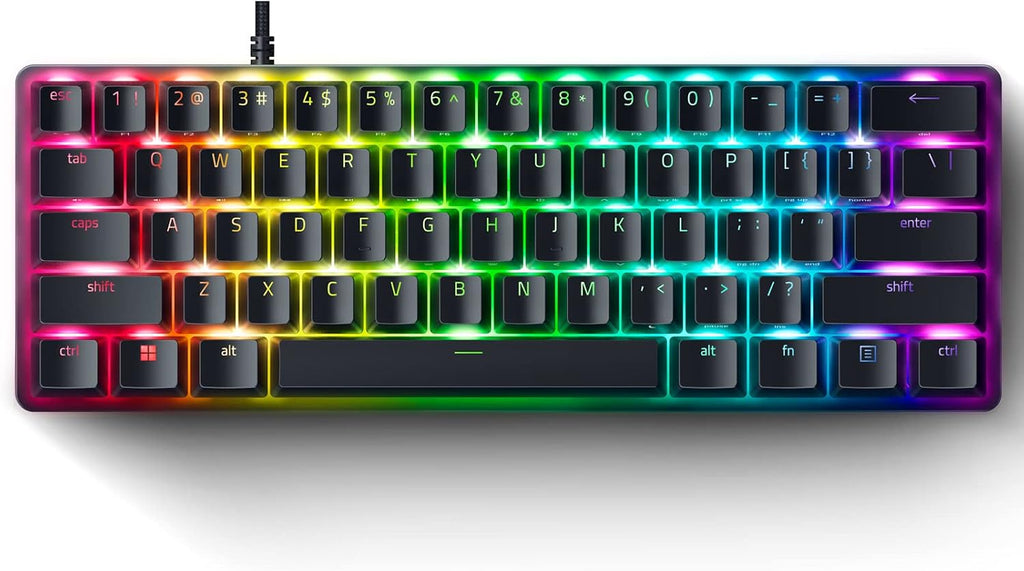 Razer Huntsman Mini 60% Gaming Keyboard: Analog Optical Switches - Rapid Trigger Mode - Chroma RGB Lighting - PBT Keycaps - Onboard Memory - Snap Tap - Classic Black