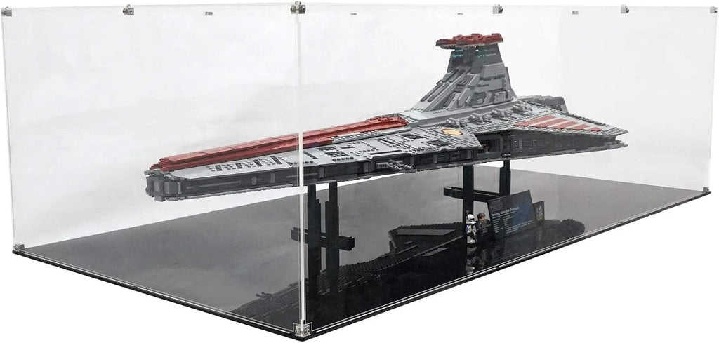 Display Case Compatible with Lego 75367 - Venator-Class Republic Attack Cruiser - Acrylic Dustproof Showcase with Pre-Printed Background - Set Not Included