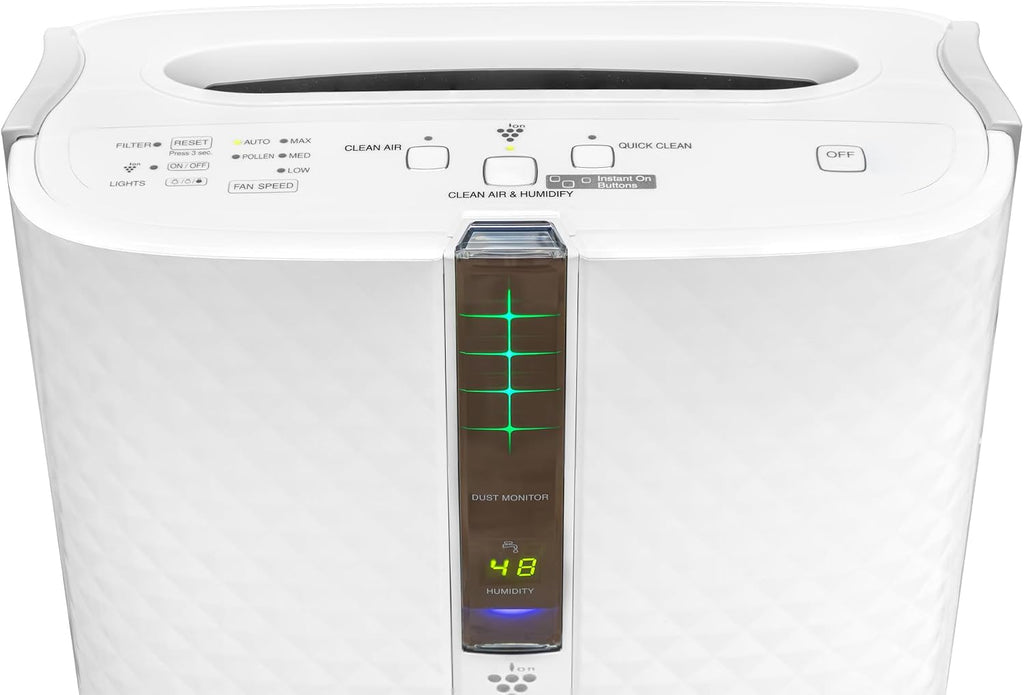 SHARP Air Purifier with Humidifier Combo – Covers up to 1,230 sqft in one hour, True HEPA Filter Air Purifier for Medium Rooms, Home Nursery, Dust, Smoke, Pollen - KC850U