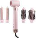 TANSHINE Blow Dryer Brush Set,5 in 1 Professional Hot Air Styler Hair Dryer Brush Styler,High-Speed Dryer Air Curler for Fast Drying Curling Volumizing Straightening Styling,Ionic Technology,Pink