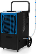 ARLIME 163 Pints Commercial Dehumidifier w/Pump & Drain Hose, Industrial Heavy Duty Portable Dehumidifier for Large Spaces, Basement, Warehouse, Water Damage Restoration, Up to 4500 Sq.Ft (Blue)