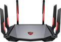 MSI Radix AXE6600 WiFi 6E Tri-Band Gaming Router, AI QoS, RGB, 1.8GHz Quad-Core Processor, MU-MIMO, Tri Band Gigabit Wireless, 8-Stream, High Speed Long Range Gaming Router