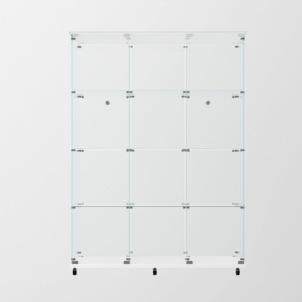Glass Display Cabinet with 4 Shelves Extra Large,LED Lights and Wheels, Rolling 2 Doors Glass Top Curio Cabinet with Lock 64.88' High Led Curio Display Cabinet Showcase for Living Room,Bedroom,White