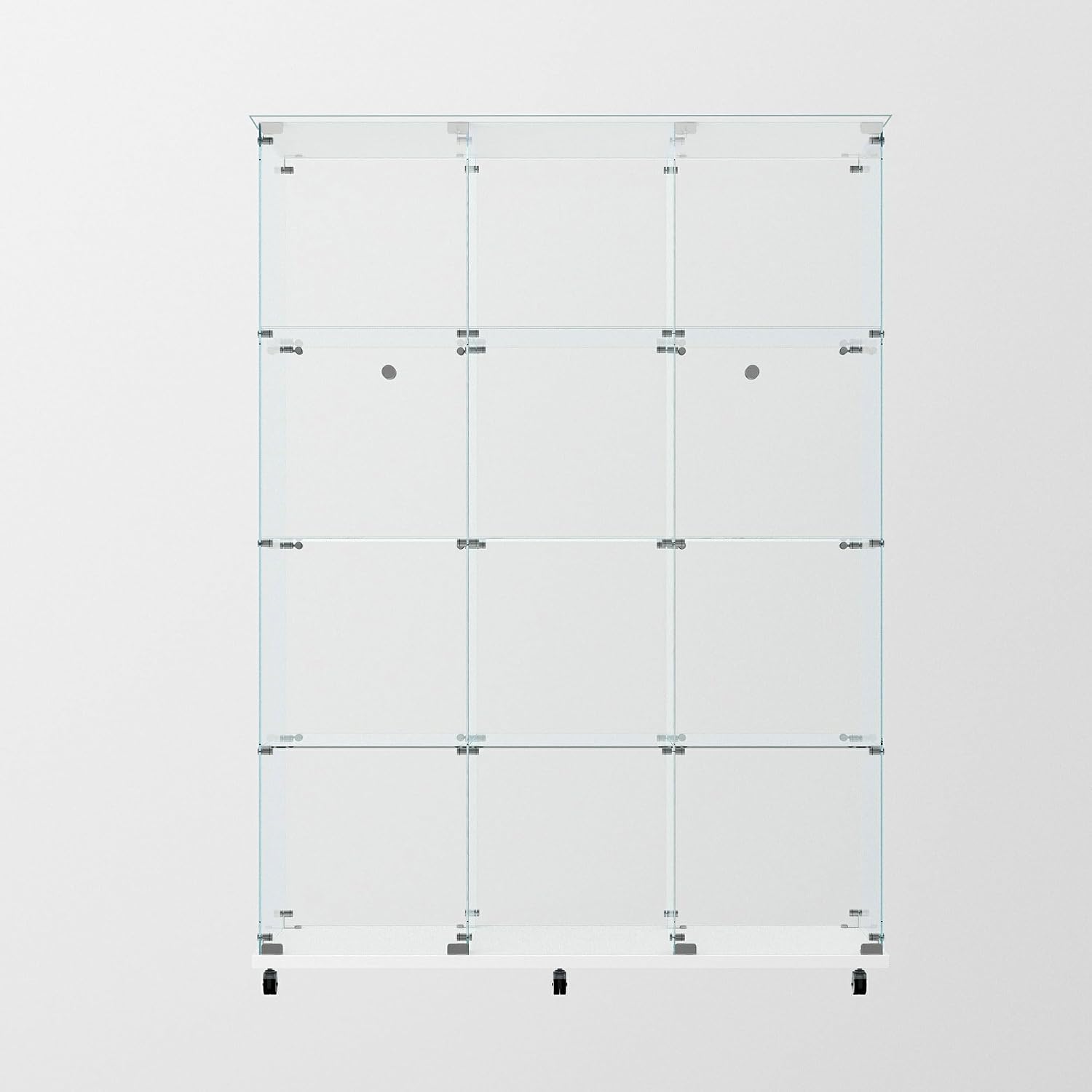 Glass Display Cabinet with 4 Shelves Extra Large,LED Lights and Wheels, Rolling 2 Doors Glass Top Curio Cabinet with Lock 64.88' High Led Curio Display Cabinet Showcase for Living Room,Bedroom,White