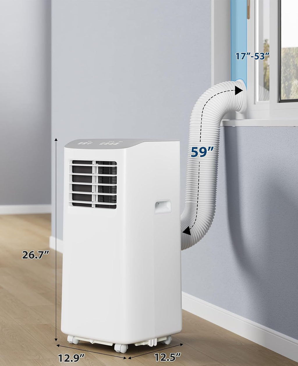 GarveeTech Portable Air Conditioner, 8,000 BTUs Room Air Conditioner, 3 in-1 Cooling AC Portable Air Conditioner with Fan & Dehumidifier, Standing Air Conditioner, Ventless Floor AC