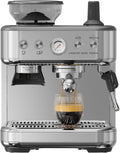 Espresso Machine Coffee Maker with Grinder - Professional 15Bar Cappuccino Latte Barista Machines with Milk Frother, Calibrated Tamping, 78OZ Removable Water Tank, Stainless Steel