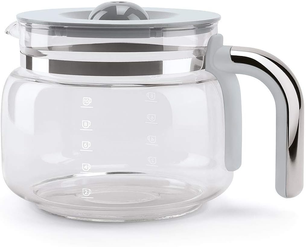 Smeg DCF02BLUK Drip Coffee Machine, Auto-Start Mode, Reuseable Filter, Digital Display, Anti-Drip System, Aroma Intensity Option, 1.4 Litre Tank, Black