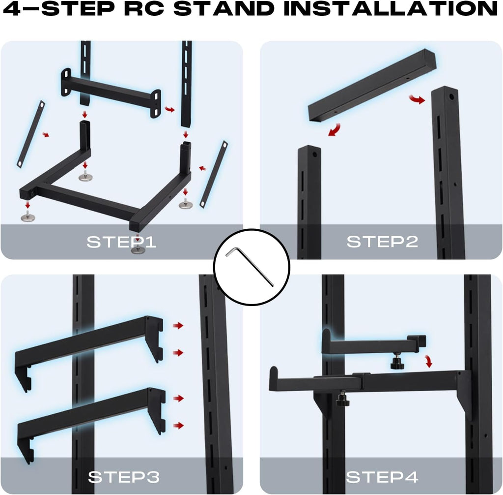 RC Car Stand Durable Display Stand RC Shelf for RC Cars Crawler Trucks Workstation Storage Rack for 1/6 1/10 1/12 1/24 1/18 FCX10 FCX24 FCX18 SCX24 SCX18 SCX10 Scale Cars Trucks
