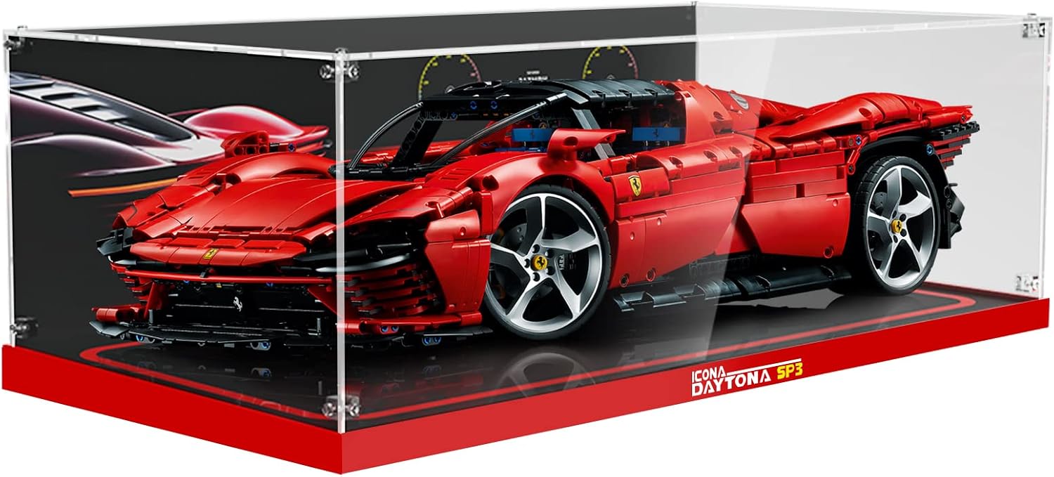 Acrylic Display Case for Lego 42143 Ferrari Daytona SP3; ONLY Display Case, The Model NOT Included