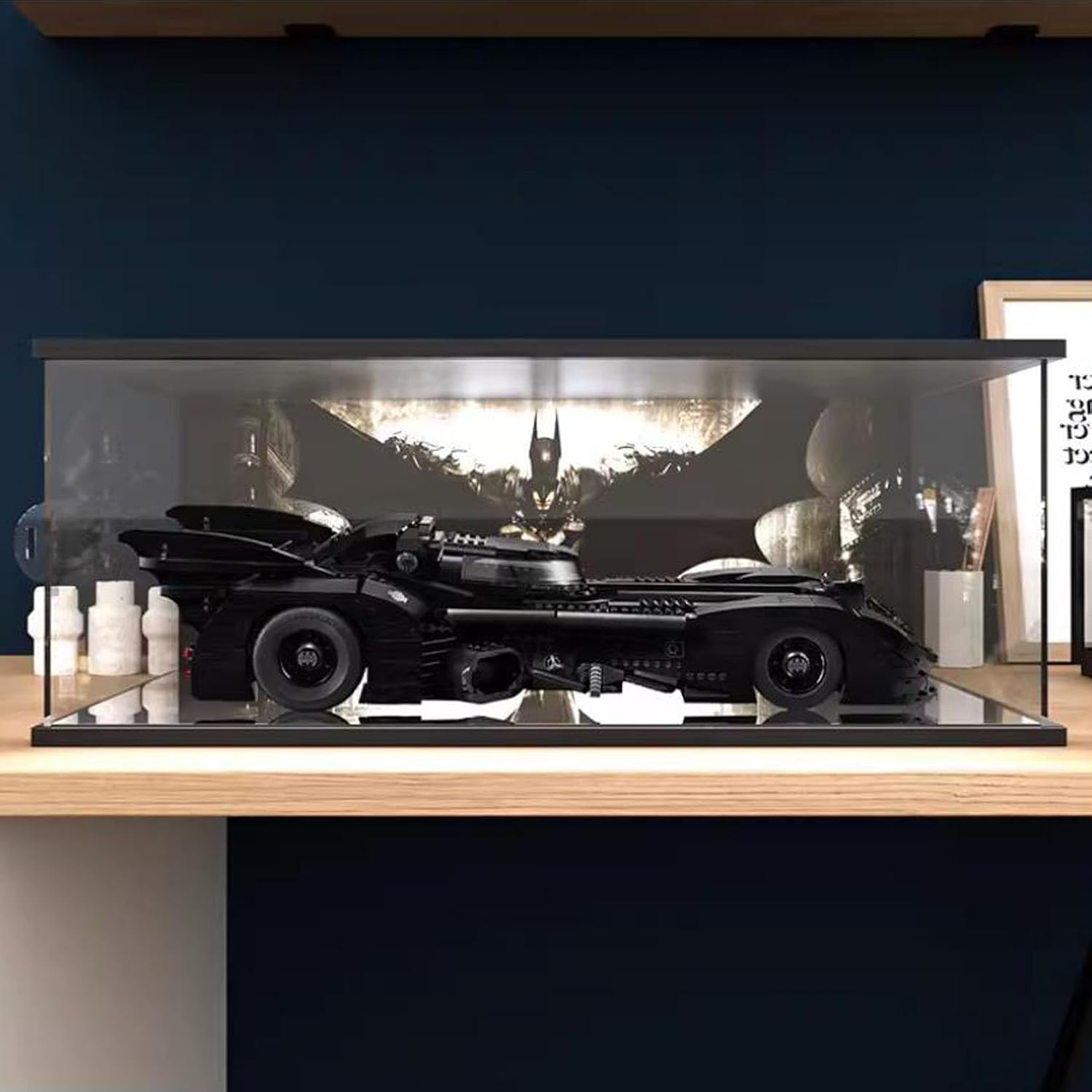 Acrylic Display Case for Lego DC Batman 1989 Batmobile 76139 Display Case, Protective and Decoration Model with Dust Storage (Bottom E)