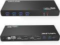 DisplayLink Universal Docking Station,WAVLINK 15-in-1 USB C Ultra 5K Dual 4K HD Multiple Display Dock with 2xHDMI/DP,Gigabit Ethernet,6xUSB 3.0,Type C,Audio,Mic,for New MacBook Neo,Windows,Mac