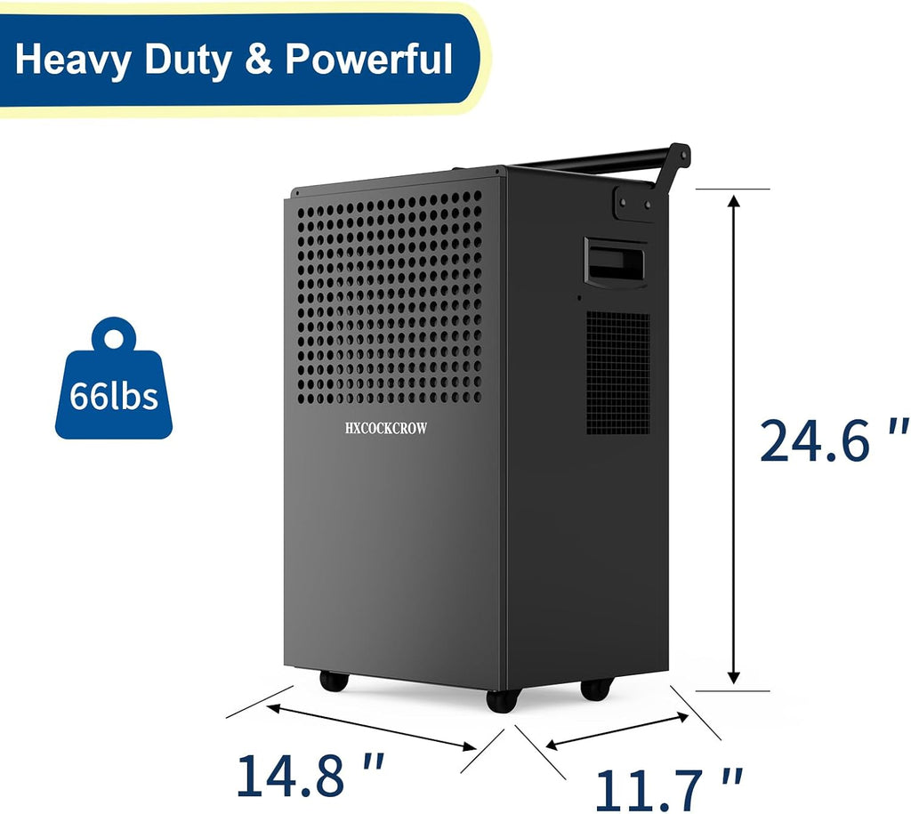 150 Pints Commercial Dehumidifier for Basement with Pump and Drain Hose, Up to 6,500 Sq.Ft for Garage, Large Space, Warehouse, Powerful Humidity Removal, Auto Defrost