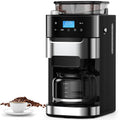 COWSAR 10-Cup Drip Coffee Maker with Built-In Grinder, 24-Hour Programmable, Adjustable Grind & Brew, Keep Warm Plate, 50oz Water Reservoir, Ideal for Home & Office - Black - Commercial Performance