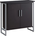 Leick Home 10140-BLKNK Talia Mixed Metal and Wood Foyer Cabinet with Adjustable Shelf for Entryway, Hallway, Bedroom, Living Room, Black/Satin Nickel