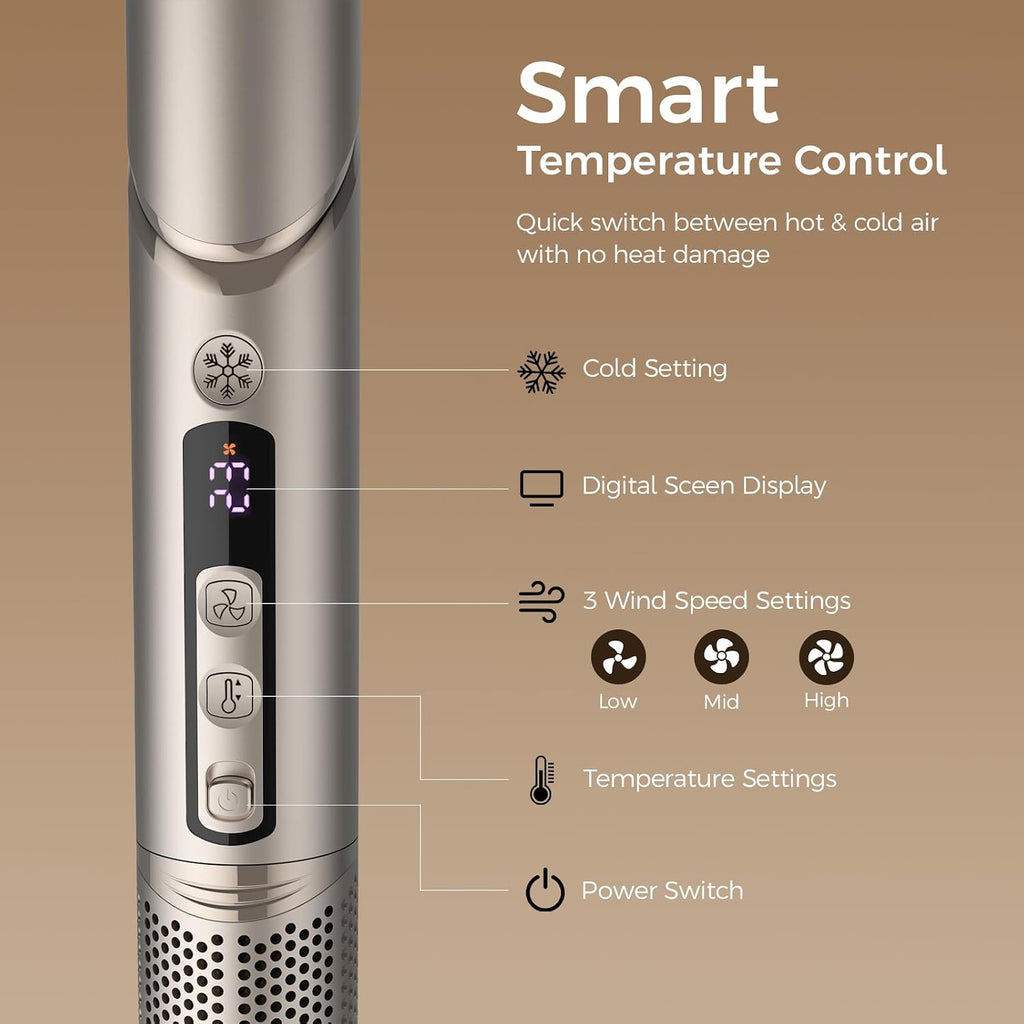 FRANO Hot Air Styler & Blow Dryer Brush 8-in-1, Ionic Hair Styler for Volumizing, Curling, Straightening, Fast Drying with Auto-Wrap Curlers, Frizz-Free & No Heat Damage, Ideal Gift for Women