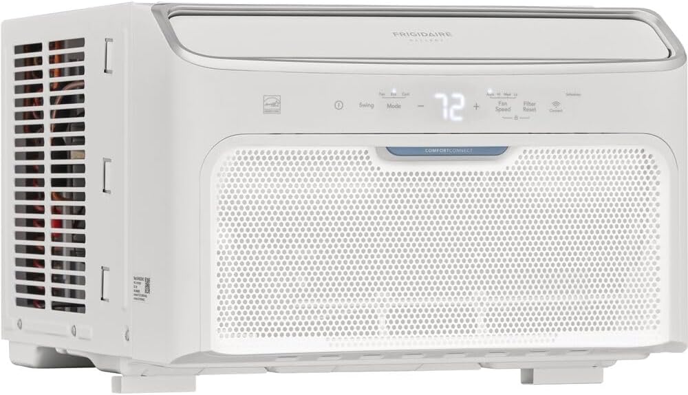 Frigidaire Gallery 10,000 BTU Smart Inverter Window Air Conditioner & Dehumidifier with Remote, 115V, Cools up to 450 Sq. Ft. for Apartment, Bedroom, Medium Rooms