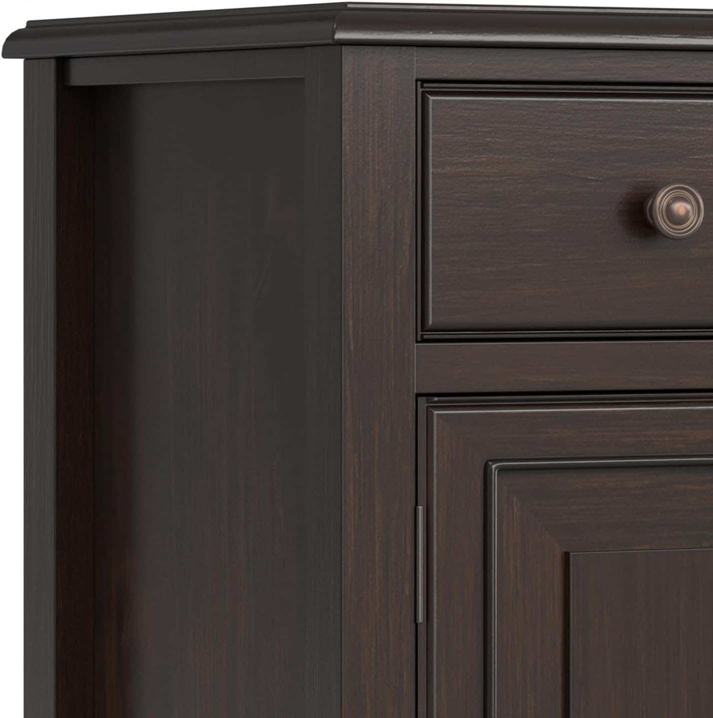 SIMPLIHOME Connaught Buffet - 67 inch Wide Solid Wood 4 Door Sideboard Cabinet in Dark Chestnut Brown, Traditional Dining Room Storage for Kitchen or Living Room with 2 Drawers and Adjustable Shelves